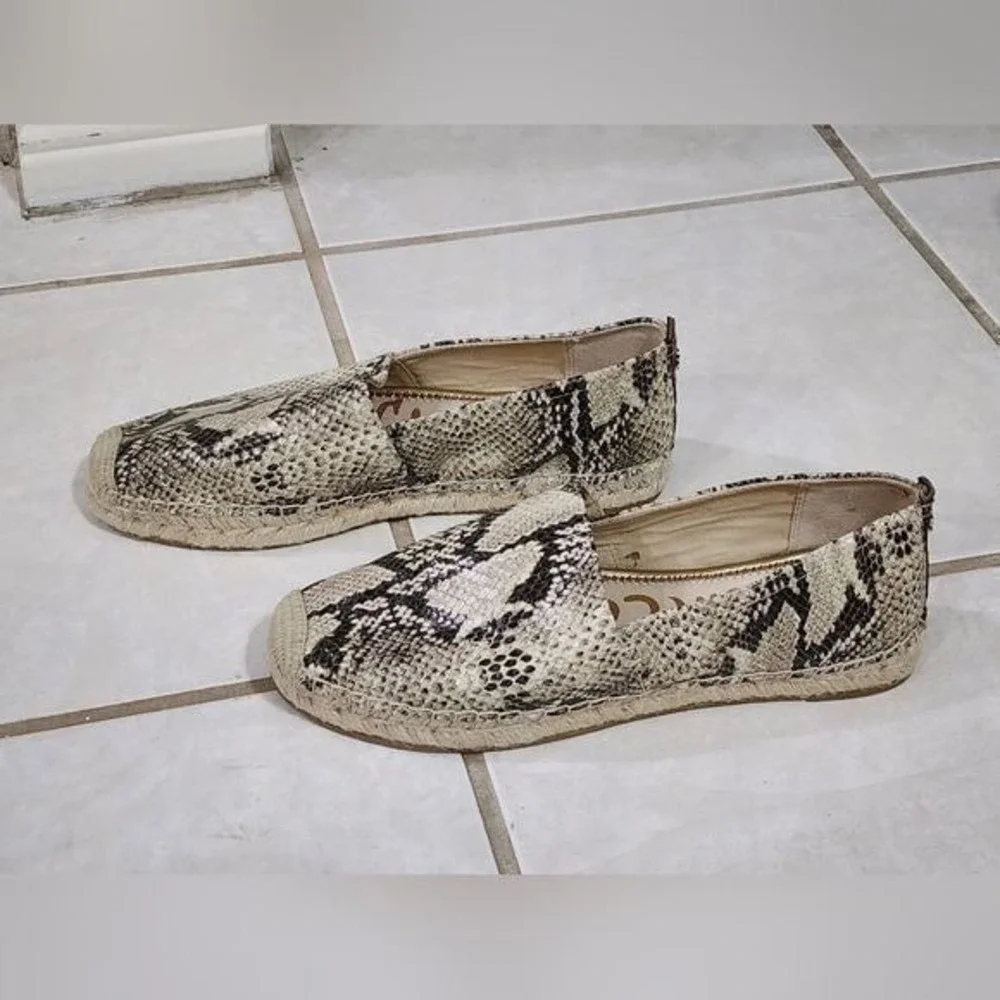 Sam Edelman‎ Espadrille Flats Snakeskin Print Slip On Casual Shoes Size 9